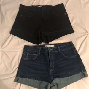 DEAL 2 Pairs of Zara High Waisted Denim Shorts